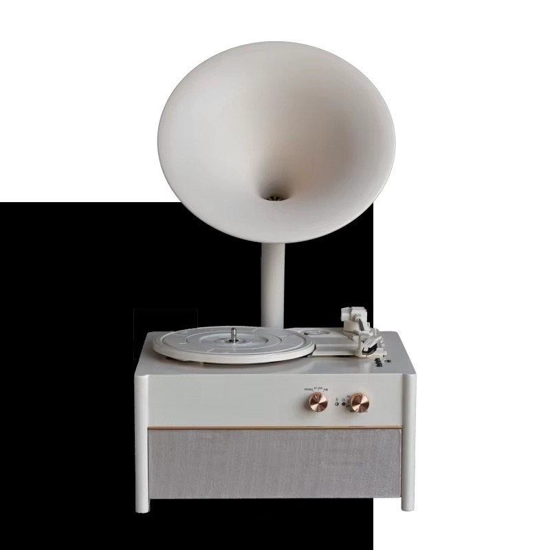 Audio Music Player Pc - Elegante tocadiscos de vinilo blanco estilo