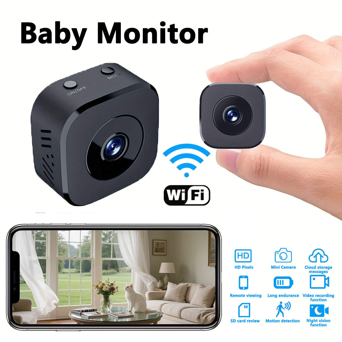Audio Music Recording - Mini cámara WiFi HD de 1080P,