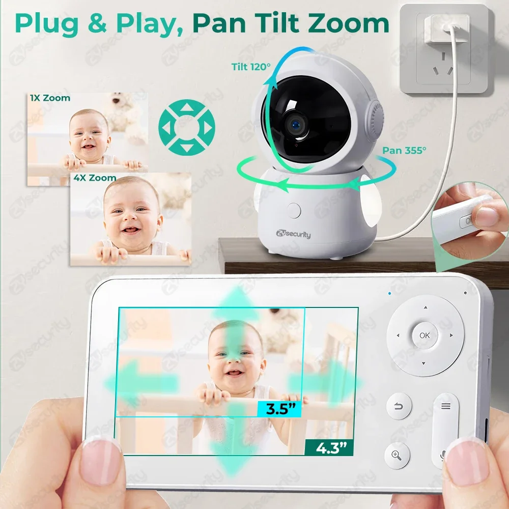 Monitor de bebé WiFi con Contr - Audio Music Google reseña y precio