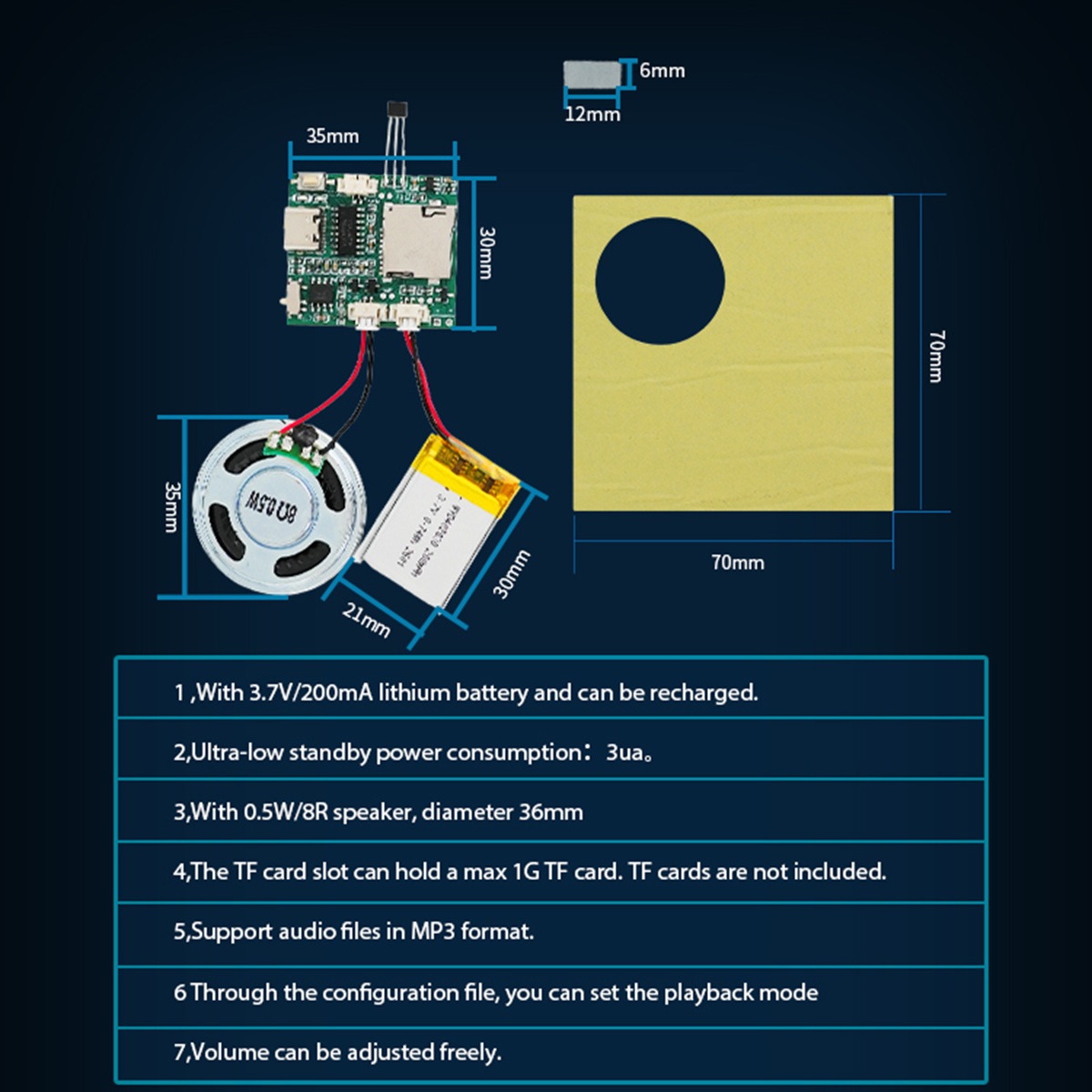 Módulo Grabador de Sonido Prog - Download Audio Music Player reseña y precio