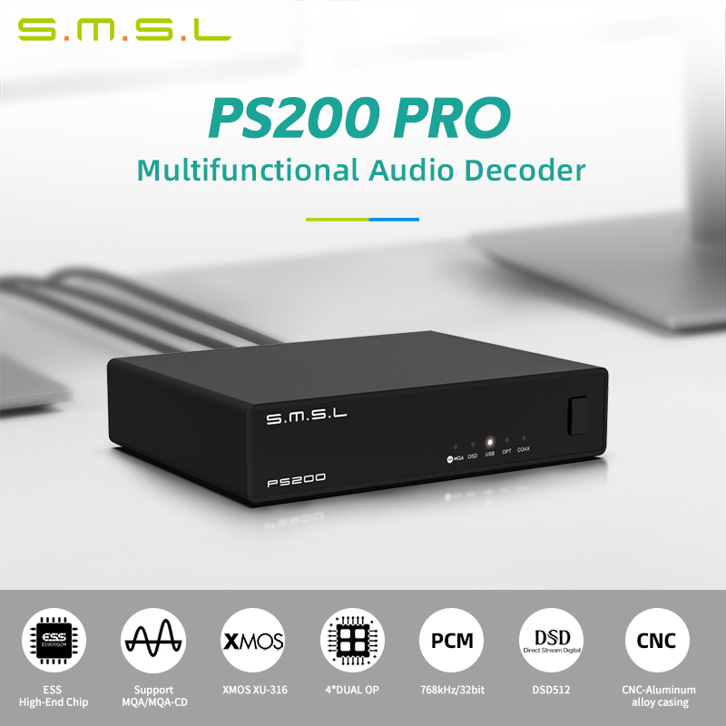 SMSL PS200 PRO DAC convertidor - Music Audio Pro reseña y precio